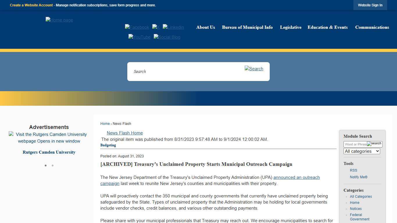 News Flash • New Jersey League of Municipalities • CivicEnga