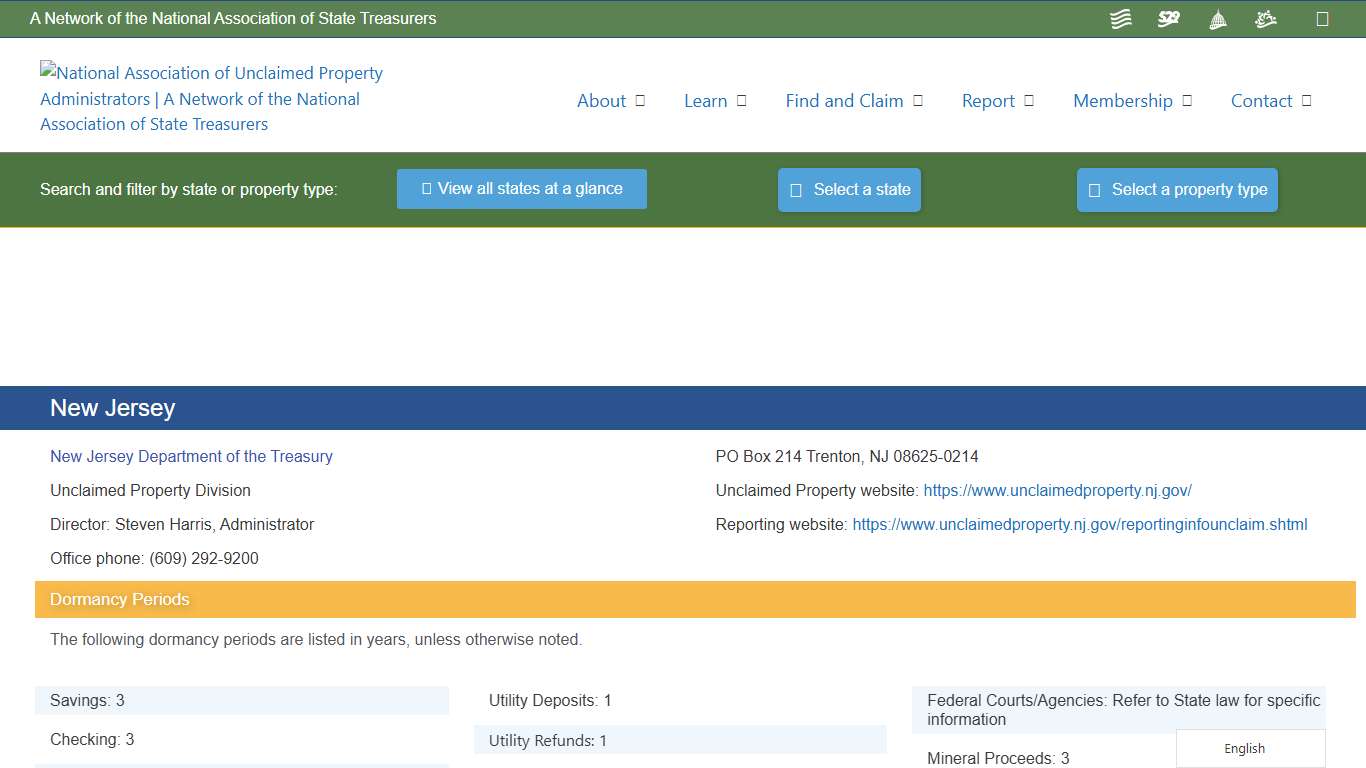 New Jersey – National Association of Unclaimed Property Administrators (NAUPA)